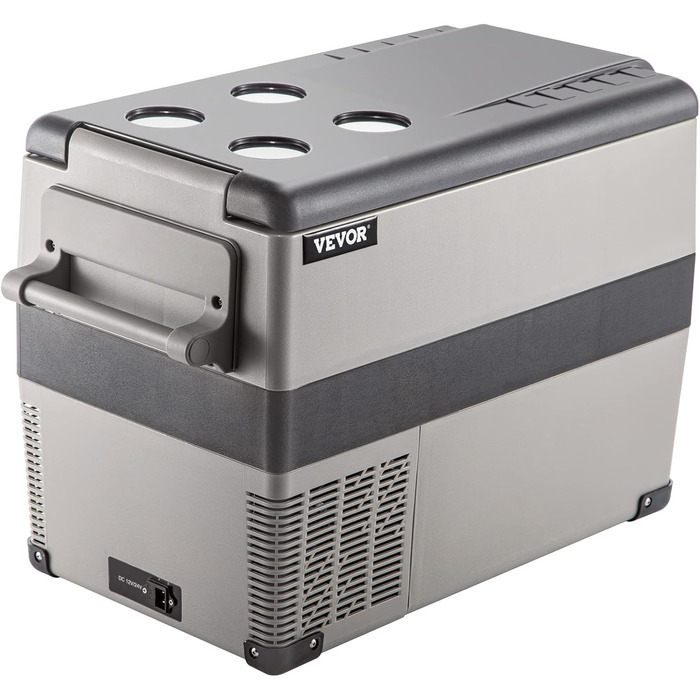 Автохолодильник VEVOR 35/45л нержавіюча сталь 12/24V, 220V: портативний компресорний кулер для авто, вантажівок, кемпінгу (-20°C до +20°C)