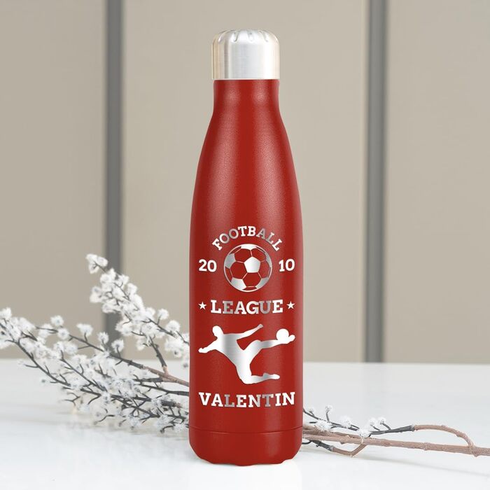 Спортивна пляшка для води з нержавіючої сталі Polar Effect 500 мл з гравіюванням - Ізольована пляшка для води - для спорту та активного відпочинку (червона)