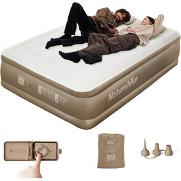 Надувний матрац Naturehike 2 особи, самонадувний з акумуляторним насосом, 198x152x45 см для кемпінгу та дому, легкий, зручний, швидко надувається