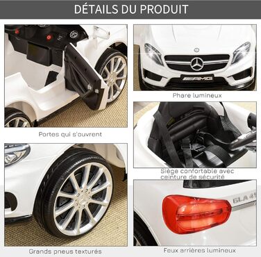 Дитячий електромобіль Mercedes-Benz GLA з пультом, MP3, USB, світлом і звуком, для дітей від 3 років, вантажність 30 кг