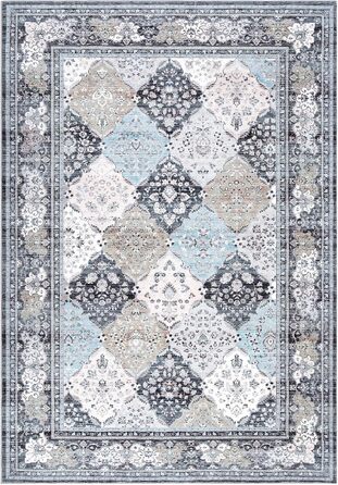 Килим LuxFocus Boho, стійкий до плям, не ковзає, можна прати, 160x230 см, синій, для внутрішнього та зовнішнього використання