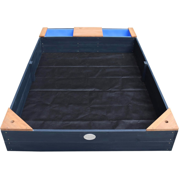 Дерев'яний пісочниця AXI Kelly з лавкою, куточком для сидіння та контейнерами, 180x115 см (Антрацит, Коричневий)