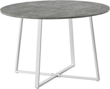 Стіл обідній DUBI Möbel NOA, круглий 110x110 см, для кухні/їдальні, індустріальний дизайн, колір бетону