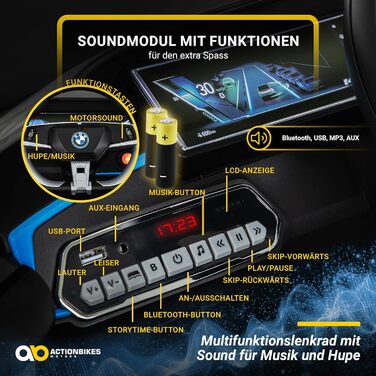 Дитячий електромобіль BMW i4 Actionbikes Motors, ліцензійний, з пультом 2,4 ГГц, електроавто для дітей від 3 років, іграшковий автомобіль (білий/чорний)