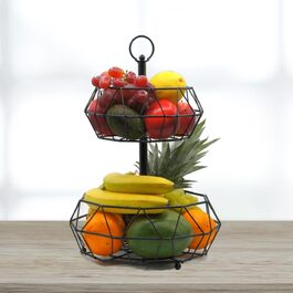 Рівнева ваза для фруктів etagere - металевий кошик для фруктів, 2-