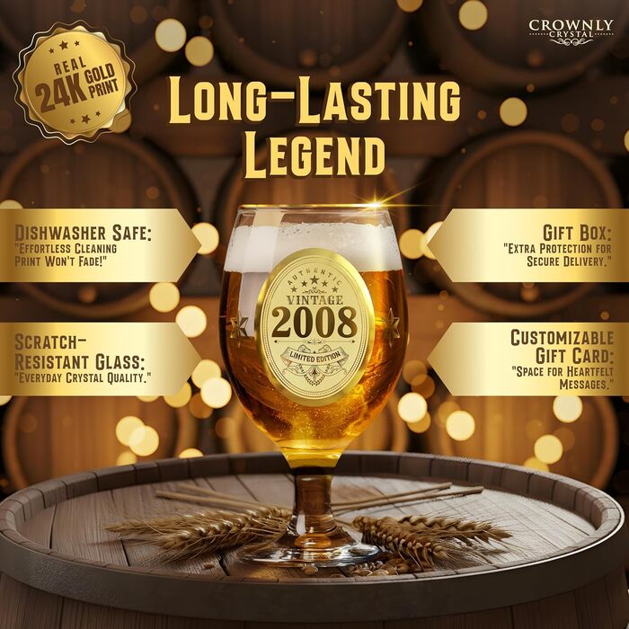 Пивний келих з гравіюванням на 60 років, персоналізований подарунок для чоловіка, тата. Декор, листівка на 60-річчя.