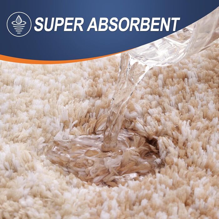 Килимок для ванної кімнати OLANLY, мікрофібра, антиковзання, 50.8 x 81.3 см, бежевий