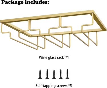 Тримач для келихів вина – органайзер для шафи – металевий тримач для стількових келихів, для кухні, бару (золотий, 3 ряди, 1 шт.)