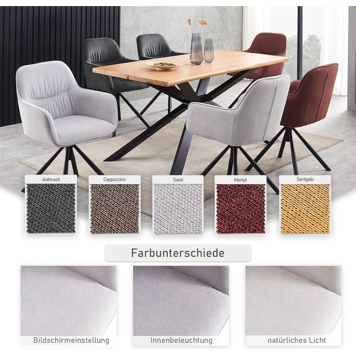 Обертовий стілець м'який стілець їдальня, кухня, вітальня, офіс промисловий дизайн пісочний, ука