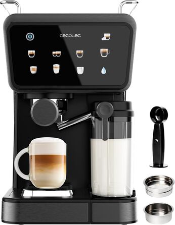 Еспресо-машина Cecotec Power Espresso 20: еспресо, капучино, холодний кавовий напій, 20 Bar, професійна якість для дому. Touch ColdBrew Latte