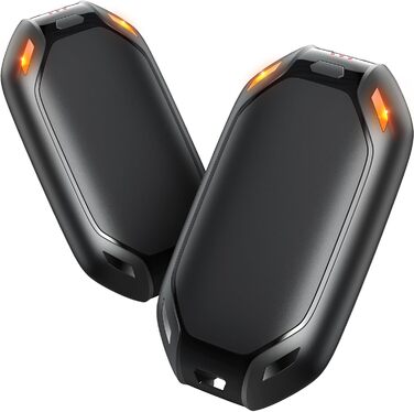 Електричний нагрівач для рук, 2 шт. Перезаряджуваний магнітний кишеньковий нагрівач, ультралегкий та тонкий з великою ємністю 6000 mAh, 3 режими нагріву для чоловіків та жінок, для активного відпочинку, гольфу, кемпінгу, чорний 1