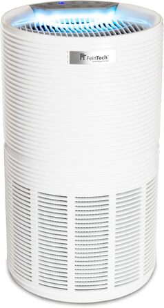 Повітряочисник FeinTech для курців з активованим вугільним фільтром, HEPA 13, до 45 м², для алергіків, проти запахів, пилу, пилку, шерсті тварин та Aerosole, FLR00100