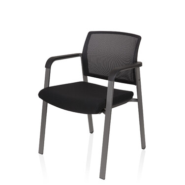 Крісло для відвідувачів / Конференційне крісло MEET сірий сітка / тканина чорний hjh OFFICE
