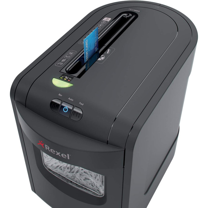 Шредер Rexel REM820 для документів, мікроріз, ручний привід, 23 л, чорний