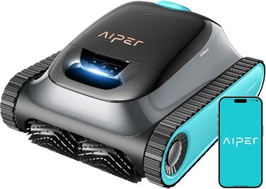 AIPER Scuba S1 Робот-пилосос для басейну, автоматичне очищення дна та стін, ультратонкий фільтр 3 мкм, 180 хвилин роботи, 15900 л/год, керування через додаток, для вбудованих басейнів, синій