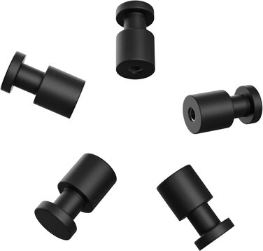 Набір гачків для рушників GARDELI з 5 шт. з нержавіючої сталі, з чорним порошковим покриттям гачки для одягу з невидимим кріпленням міцний і в позачасовому дизайні (чорний)