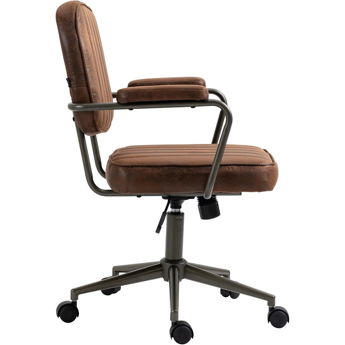 Ергономічне крісло для офісу CLP Natrona I - регульована висота, поворот на 360°, функція гойдання, м'яке сидіння, легкопрохідні ролики, колір: коньяк