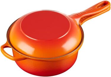 Le Creuset Marmitout: каструля-скороварка з чавуну, 22 см, 2.3 л, кольору Ofenrot