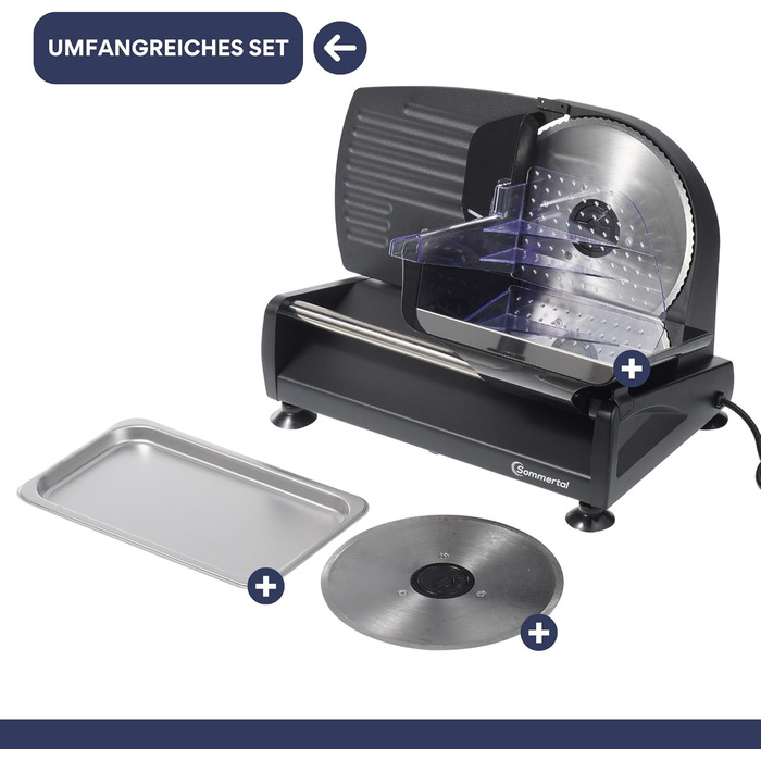 Електрична швейцарська машина для нарізання Allesschneider AS190 DUAL 200W з нержавіючої сталі з хвилястим та гладким лезом, компактна, професійна, для нарізання хліба та інших продуктів, регулювання 0-15 мм