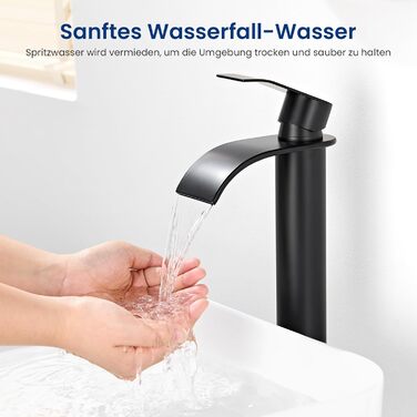 Змішувач для ванної CECIPA Gebürstet, нержавіюча сталь, чорний мат, висота виливу 245 мм | Змішувач для умивальника, для ванної кімнати