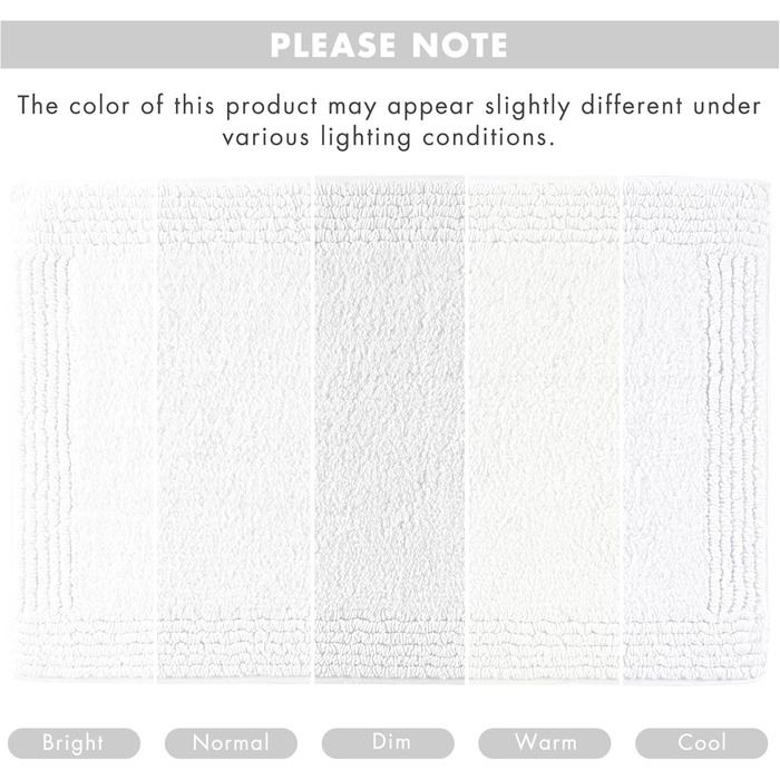 Килимок для ванної кімнати Madison Park Signature Splendor, 100% бавовна, високий ворс, 3000 г/м², готельна якість, швидковисихаючий, 61 x 183 см, білий