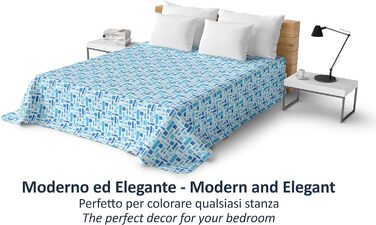 Покривало Покривало двоспальне ліжко - Плед ковдра - М'яке і можна прати в пральній машині - Легка літня ковдра, стьобане покривало (синій візерунок, 210x250 см) 210X250 Світло-блакитний візерунок