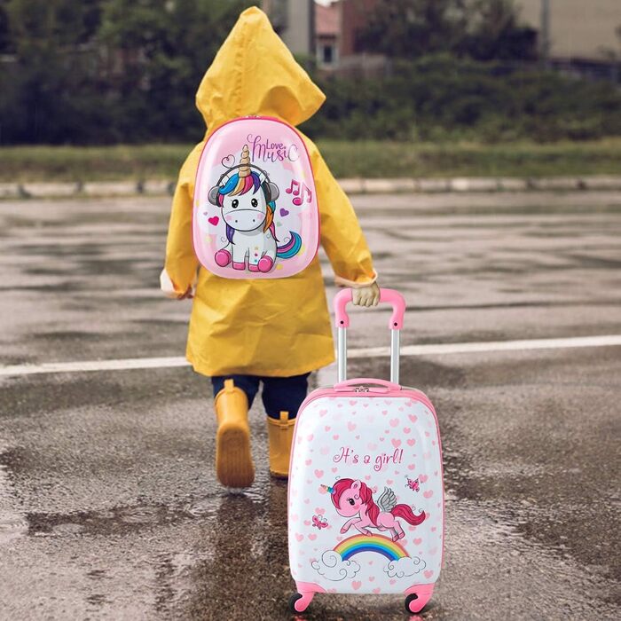 Дитяча валіза з рюкзаком DREAMADE 2в1 16" +12" рожева