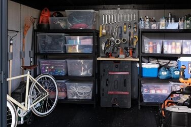 Садовий будинок Keter Artisan Gerätehaus 214x218x226 см, 8.3 м³ – вуличний, з підлогою, двостулковими дверями та вікнами, сірий