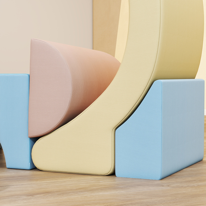 Набір з 5 пінопластових кріпильних блоків, обтягнутих шнуром, легкі, для будівництва, повзання та лазіння, різнокольорові