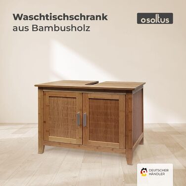 Тумба для ванної кімнати Osoltus Bamboo Bali, коричневий, 66.5x60x30 см