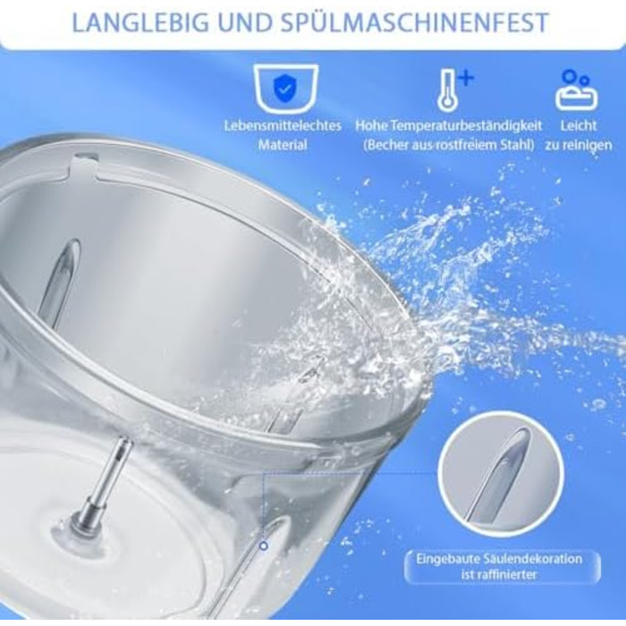 М'ясорубка електрична Bear 2л + 1.8л, подрібнювач зі скляною та нержавіючою сталлю, 600W, 2 швидкості, 4 сталеві ножі для м'яса, дитячого харчування, овочів та фруктів