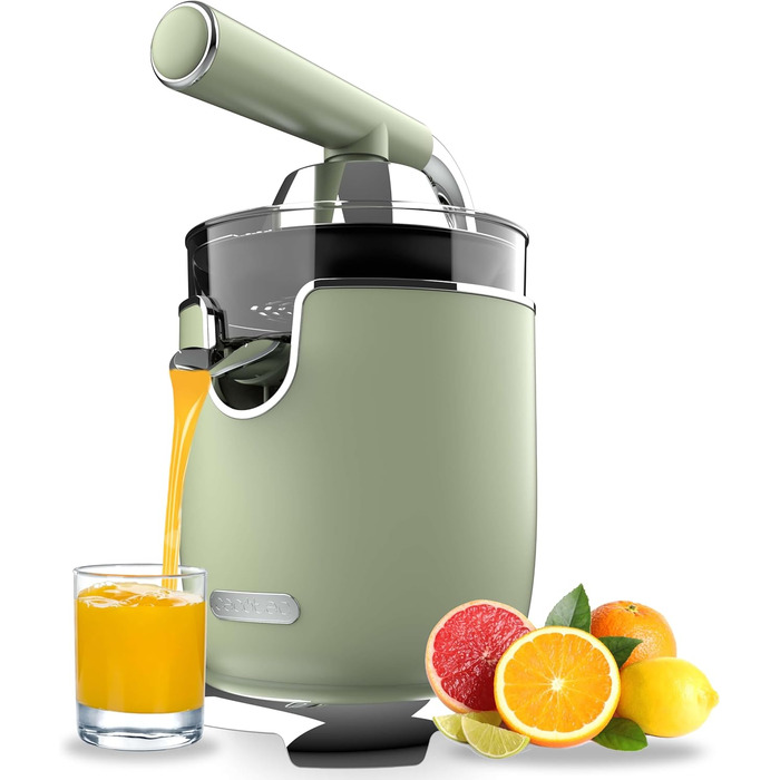 Електрична соковитискачка для цитрусових Cecotec Xqueeze RetroJuice 1000 Green. 1000W, нержавіючий фільтр, 2 конуси, система запобігання краплі