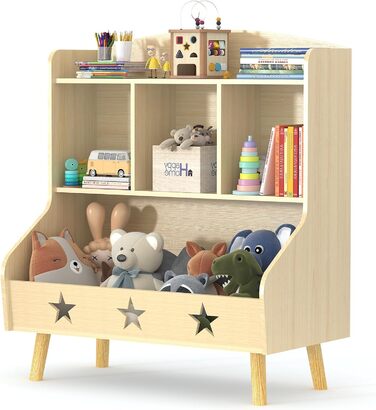 Дитяча полиця для іграшок та книг Garden 4 you, 3 відкриті полиці, 63x30x60 см (Білий/Бежевий)