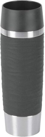 Термокружка EMSA Wave Design (0,5 л) - чорна, з клапаном Quick-Press, 6 год гаряче / 12 год холодне, 100% герметична