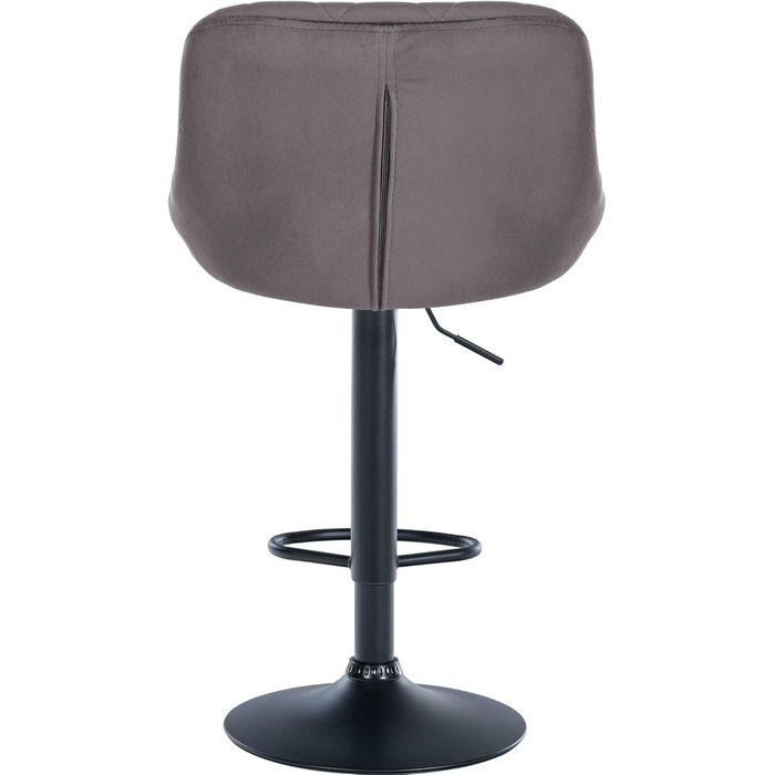 Набір з 2 барних стільців Lazio з велюровим сидінням, поворотні, з підніжкою, регульована висота, металевий каркас (білий/чорний/сірий)