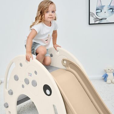 Дитяча гірка Baby Vivo Elefant - пластикова, для дому та саду, колір кавовий/коричневий
