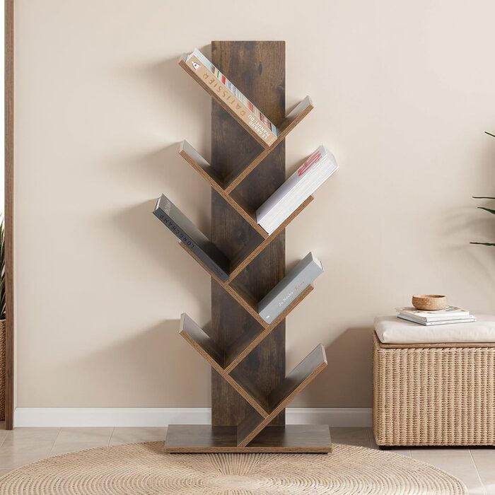 Стильна полиця IDIMEX Jules - дерев'яна полиця для книг та декору, з якісної ДСП, колір коричневий