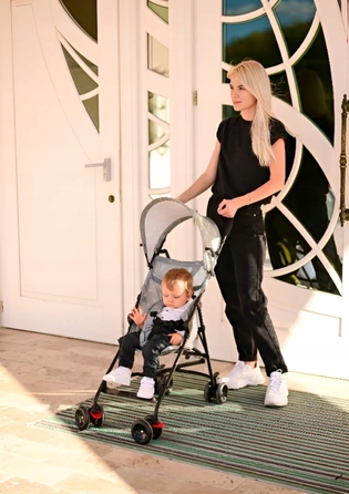 Дитячий візок-парасолька Lorelli VAYA, рожевий (вага 4,40 кг), складаний