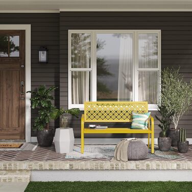 Металева лавка Grand Patio для саду, парку та балкону - 2-3 місця, ретро-стиль, сіра (сірка), сталь, чавун