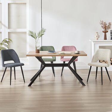 Набір з 4-х обідніх стільців, кухонний стілець з тканини Cord, м'які стільці для обідньої, кухонної, вітальні та спальні, багатокольорові