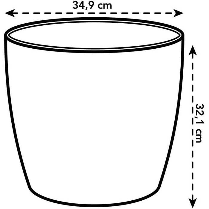 Горщик для квітів Elho Brussels Rund Rollen 35 - Чорний/Антрацит, 35 см, з роликами, з переробленого пластику