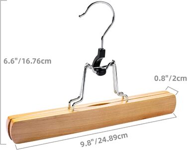 Дерев'яні вішалки для штанів та одягу House Day: 25 вішалок для спідниць, 11 для штанів, білі, з кліпсами, 360° обертання, 35,5 см (натуральне дерево)