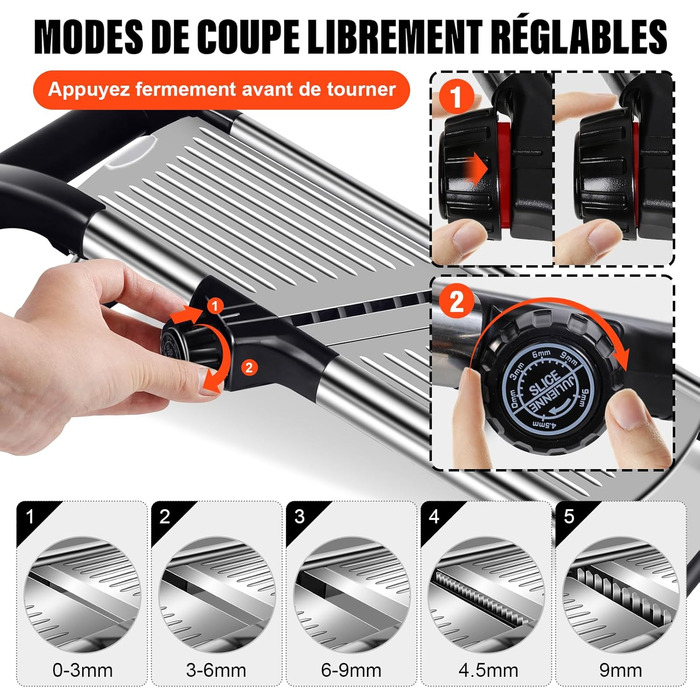 Машхоум Mandoline 5-в-1: набір для нарізки овочів та фруктів з нержавіючої сталі, 40 см