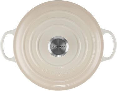 Каструля Le Creuset Signature з чавуну, 24 см, 4.1 л, для всіх типів плит (індукція), колір Meringue