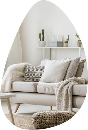 Дзеркало для ванної кімнати Boromal - Чорне, 45x70 см, Вертикальне/Горизонтальне, для ванної, вітальні, туалету