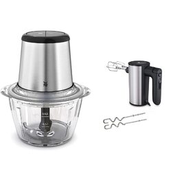 WMF Kult X Електричний подрібнювач – міні-подрібнювач та блендер з скляною чашею та лезами з нержавіючої сталі, для овочів, трав та горіхів, посудомийна машина, компактний, довговічний