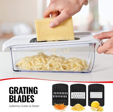 Мандоліна для нарізання овочів Gemüsehobel: нарізчик овочів, тертка для овочів, слайсер для кухні (11-в-1)