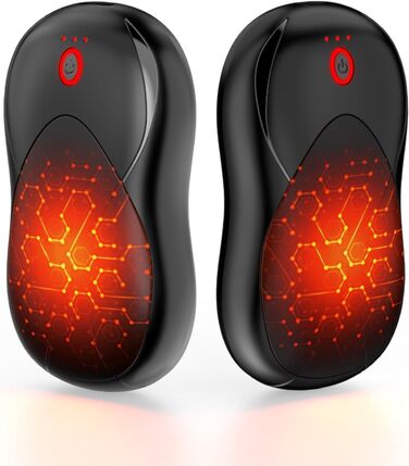 Електричні грілки для рук PHEJIE, 2 шт. з підзарядкою, 3 режими нагріву, портативні, для активного відпочинку, кемпінгу, гольфу, подарунок для жінок та чоловіків (чорний)