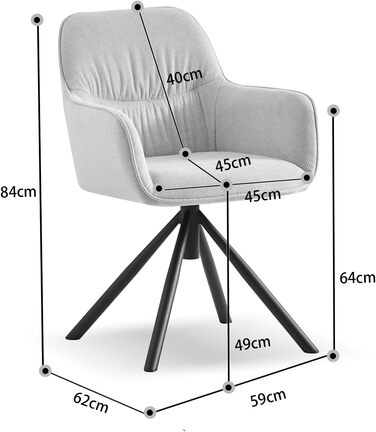 Обертовий стілець м'який стілець їдальня, кухня, вітальня, офіс промисловий дизайн пісочний, ука