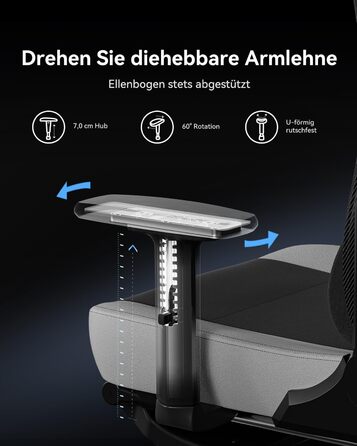 Ігровий крісло AutoFull C3: ергономічний дизайн, 2D підлокітники, підставка для ніг, подушки для голови та попереку, чорно-білий матеріал, 150 кг, комфортний